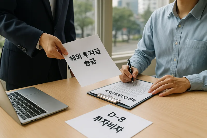 외국환은행을 통한 해외 투자금 송금과 외국인투자기업 등록 서류, D-8 투자비자 절차