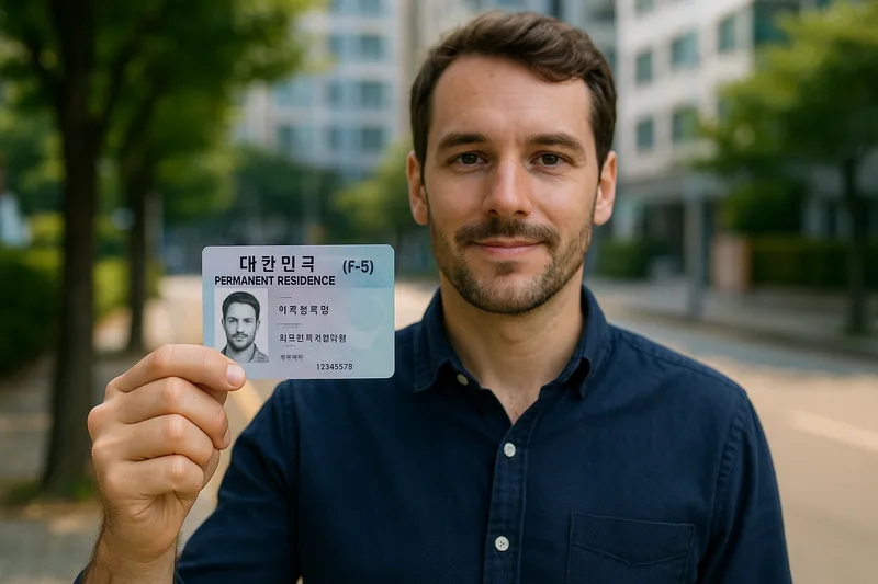 대한민국 영주증(F-5)을 손에 든 외국인, 한국 영주자격 취득