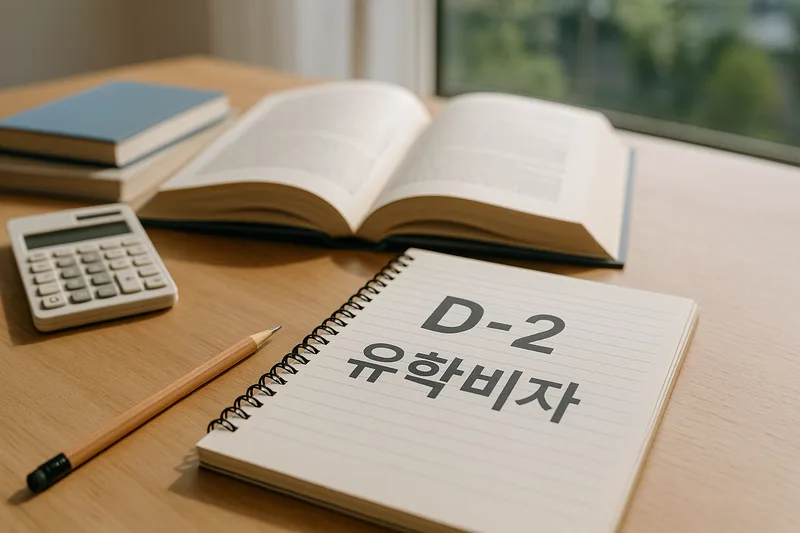펼쳐진 책과 공부, D-2 유학비자