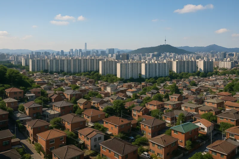 도시 전경과 주거지, F-2 거주 정착