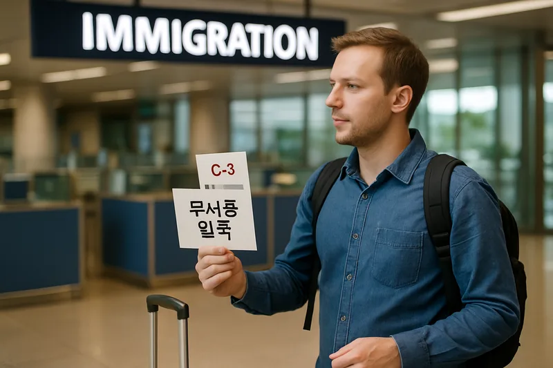 인천공항 입국심사대를 지나는 외국인 단기방문객, C-3 단기방문비자와 무사증 입국