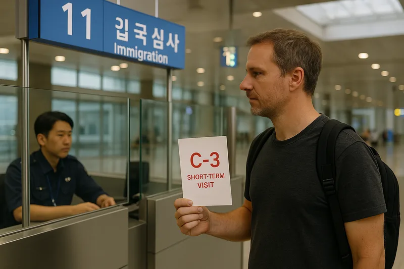 인천공항 입국심사대를 통과하는 외국인 방문객, C-3 단기방문 비자